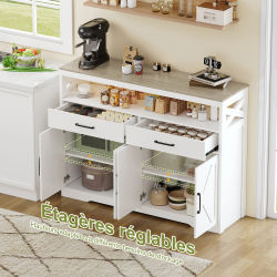 Anajqaqia, aparador de 140×40×105 cm con 2 cajones, mueble para servir, mueble de almacenamiento, mueble para vajilla, mueble de almacenamiento para sala de estar, mueble para café, mueble para té,