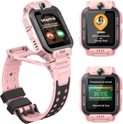 imoo Z7 Reloj Inteligente Niño, Smartwatch Niños con GPS Y llamadas con Videollamada, Chat Familiar, 4G Reloj Niña for Kids, Localización En Tiempo Real Y Resistencia al Agua IPX8, Doble Cámara,Rosado