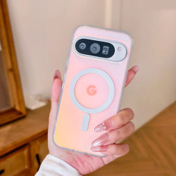 El magnetismo para la funda del teléfono Google Pixel 10Pro XL, el efecto que cambia de color es un teléfono de protección mate moderno, delgado, lindo y único.
