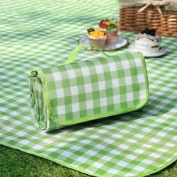 Alfombra de Picnic y Playa Impermeable Portátil Aislante para Exterior Manta Familiar Plegable para Camping Parque Terraza Jardín Barbacoa 3 Tamaños Disponibles Diseño Clásico a Cuadros Colores