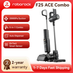 Aspiradora en seco y húmedo roborock F25 ACE Combo, aspiradora inalámbrica 5 en 1 multisuperficie, aspiración de 20 000 Pa, eliminación de Suciedad Tanto Seca como húmeda, autolimpieza y Secado