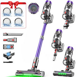 Aspiradora inalámbrica, 65Kpa/500W, aspiradora vertical de 60 minutos de duración, aspiradora vertical con filtro HEPA, aspiradora de mano para suelos, sofás y hogares aptos para mascotas
