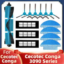 Compatible con el robot aspirador de la serie Conga 3090, cepillo principal lateral, filtro HEPA,