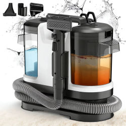 Limpiador de Alfombras Portátil con Spray y Succión, Todo en Uno, para Manchas de Mascotas, 500W, 12kPa, Limpiador Manual para Muebles y Tapicería del Hogar