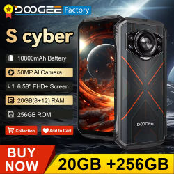 Versión global DOOGEE S Cyber ​​Rugged Phone Pantalla IPS de 6,58" 8 GB 256 GB Batería de gran capacidad de 10800 mAh Cámara con IA de 50 MP Smartphone Android 14