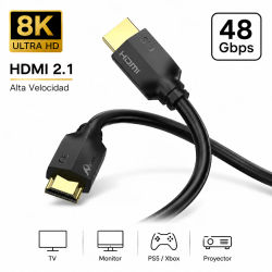 Cable HDMI 2.1 8K 48Gbps 2M Ultra HD Compatible con PS5 PS4 Xbox TV Monitor Proyector