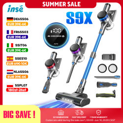 Inse S9X Aspiradora sin Cable, 70KPa 400W, Taza de Polvo de 1 L, 3 Colores de Luces para Mostrar la Energía Restante, Batería Extraíble, para Pelo de Mascotas, Alfombra, Suelo Duro