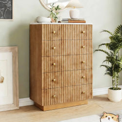 Comanlai, 73 × 40 × 111 cm, cómoda de cinco cajones con tira de luces, cómoda de cinco cajones, mueble de almacenamiento con cajones de gran capacidad, mueble de almacenamiento para dormitorio, mesita