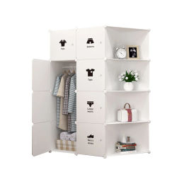 Armario de Almacenamiento Grande con Puertas, Estantes Organizadores, Armario para Ropa, Mueble Modular Ahorrador de Espacio para Apartamento