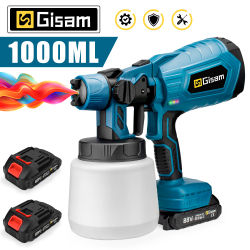 PISTOLA DE PULVERIZACIÓN eléctrica inalámbrica de 1000ML, pulverizador de pintura portátil para el hogar, aerógrafo con revestimiento de acero para muebles de automóvil para batería Makita de 18V