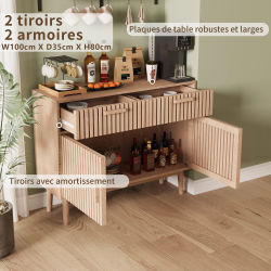 Anajqaqia, Aparador de 100×35×80 cm, Mueble de Almacenamiento con 2 Cajones, Mueble de Comedor, Mueble de Almacenamiento de Gran Capacidad con Cajones, Mesa Consola para Entrada, Mueble de Comedor de