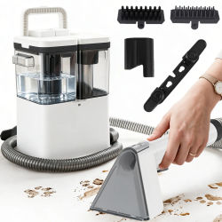 Máquina Portátil de Limpieza de Alfombras, Aspiradora para Sofá, Cortinas y Autos, con Pulverización y Succión Integradas, 12Kpa