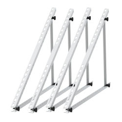 Soporte fotovoltaico 4X para módulos solares de 118 cm. Planta de energía fotovoltaica para balcón. Montaje en tejado plano. Soporte de montaje con inclinación de 0° a 90°.
