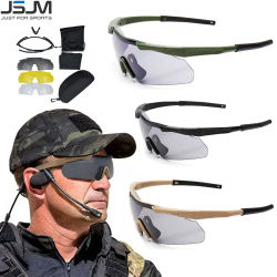 JSJM nuevo estilo gafas tácticas CS Airsoft gafas de tiro a prueba de viento HD 3 lentes Motocross motocicleta montañismo gafas seguras