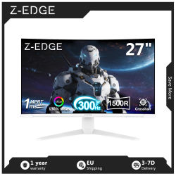 Z-EDGE Monitor curvo para juegos de 27 pulgadas Diseño de bisel ultradelgado 300Hz 1920x1080 Monitor LED Full HD 1ms MPRT, HDR10, FreeSync, 1500R curvo, 300cd/m² de brillo, panel VA 16:9, 130% sRGB,