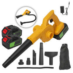 Soplador de hojas inalámbrico industrial, soplador y aspiradora 2 en 1 de 550 W 21 V, 23000 RPM con flujo de aire de 3,3 m3/min, soplador eléctrico de mano
