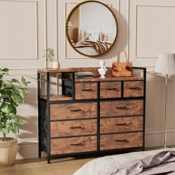 Mueble de almacenamiento con 9 cajones de tela con diseño de tigre, con base de MDF y metal, estantería de 102,5x32x18,5 cm para la entrada.