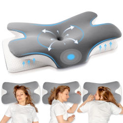 Almohada Cervical Ergonómica, Almohada Inodora para Dormir Profundamente, Almohada Refrescante para Dormir de Lado, Boca Arriba o Boca Abajo
