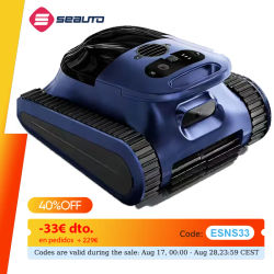Robot Limpiafondos Seauto BLUE, Robot Escalador de Paredes, Limpiador Automático de Piscinas, Apto para Paredes y Suelos de 2000 Pies Cuadrados