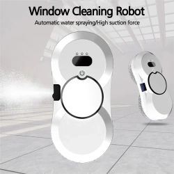 Robot Limpiacristales 5600Pa con Pulverización Automática, Anti-Caída, UPS 20min de Autonomía, Control Remoto, para Ventanas, Techos y Paredes de Vidrio