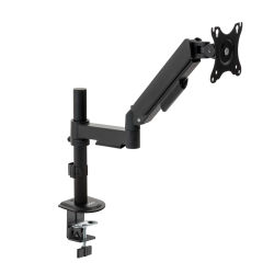 Soporte de Monitor de Escritorio TOOOQ 17"-32", Brazo Articulado Ajustable, VESA 75x75/100x100, Hasta 9 kg, Inclinación y Giro, Compatible con Pantallas Curvas, Negro