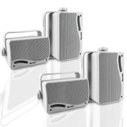 Altavoces con cable Bluetooth para exteriores Herdio de 3.5 pulgadas y 400W, altavoces impermeables para montaje en pared para patio, jardín, hogar y embarcaciones