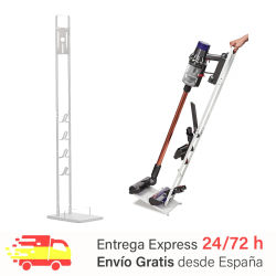 Soporte de Aspiradora Compatible con Dyson V15 V12 V11 V10 V8 V7 V6 - DC45/ DC35/ DC58/ DC59/ DC62/ DC74- Organizador de Almacenamiento de Suelo con Ruedas Sin perforar la Pared.
