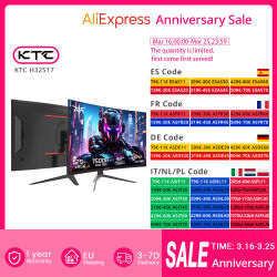 KTC H32S17 Monitor de juego curvo 1500R de 32 pulgadas 2560x1440 QHD 170Hz 16:9 ELED 99% sRGB con trípode resistente pantalla de montaje VESA