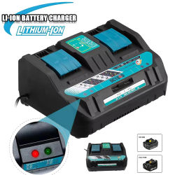 Cargador de batería de iones de litio de 14,4 V-18 V para batería Makita, cargador rápido de doble puerto, cargador rápido con puerto USB, banco de energía de 4A, cargador de batería para herramientas