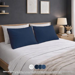 Pack 2/4 Fundas de Almohada con Cierre de Sobre, 100% Poliéster Suave Transpirable, Sin Cremallera, Varios Tamaños y Colores Sólidos, Funda de Almohada Individual para Hogar y Hotel
