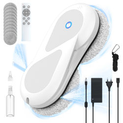 Robot inteligente de limpieza automática de ventanas, con 5600 Pa de potencia, depósito de agua de 60 ml, sistema de pulverización bidireccional, cuerda de seguridad y control remoto. Máquina para la