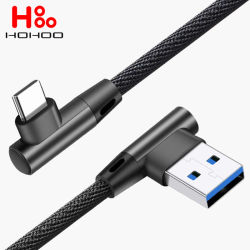 Línea c USB de carga súper rápida 5a 45w de 90 grados para Xiaomi 14 13 12 11 pro redmi k70 60 50 40 pro Huawei p70 40 pro mate 60 50 40 pro oneplus 12 11 pro poco x3 pro realme oppo VOC Charger data