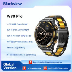 Blackview W90 Pro Smartwatch Pantalla AMOLED de 1,43", llamadas Bluetooth, monitor de ritmo cardíaco, 900 mAh/20 días en espera, reloj inteligente para hombres