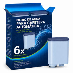 Reimol Pack de 6 filtros de agua para cafetera compatible con Philips AquaClean, filtro para cafetera espresso 3200, apto para cafeteras automáticas, filtro antical específico (CA6903)