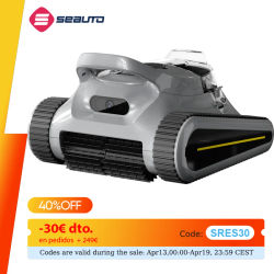 Seauto-Robot aspirador de piscina inalámbrico, 180W potente de dispositivo de succión, escalada en pared, para piscinas sobre el suelo y en el suelo, hasta 2000 pies cuadrados