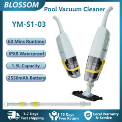 Aspiradora inalámbrica para piscinas Blossom YM-S1-03, limpiador de piscinas y spas recargable, portátil, para spas y piscinas pequeñas, limpia arena y residuos.