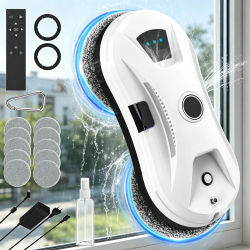 Robot Limpiacristales Inteligente Ultrafino de 5600 Pa, Potente Máquina Eléctrica de Lavado de Vidrios con Control Remoto, Equipo de Limpieza de Ventanas para Interiores, Exteriores y Automóviles