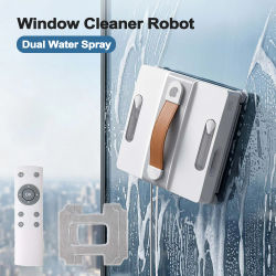 Robot Limpiacristales Cuadrado con Doble Pulverización de Agua, Control Remoto, Limpieza Profunda de Bordes, Planificación Inteligente para Hogares y Edificios Altos