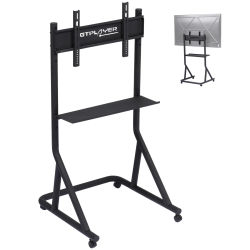 GTPLAYER Soporte de monitor para simulador de carreras, ajustable en altura con ruedas para televisores y monitores de 32-65 pulgadas, soporte de monitor para simulador de carreras, soporte tipo