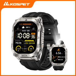 Reloj Inteligente GPS para Exteriores KOSPET TANK M4C 2026 para Hombre, Diseño Robusto Militar con Linterna LED, Resistente al Agua 50M, Monitor de Actividad