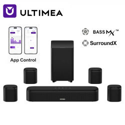 ULTIMEA Barra de Sonido 7.1 para TV con Subwoofer, 4 Altavoces Surround, Sonido Envolvente Virtual, BassMX & SurroundX Sistema de Cine en Casa