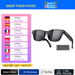 Gafas inteligentes Blackview BV100, cámara HD, Bluetooth 5,4, batería de 220 mAh, altavoces de graves estéreo, micrófono con cancelación de ruido, detección de desgaste