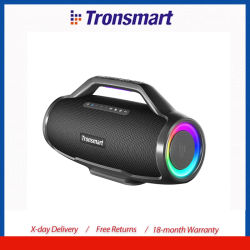 Altavoz Bluetooth Tronsmart Bang Max de 130 W, Altavoz Inalámbrico Potente, Entrada para Guitarra/Micrófono, Sincronización con Más de 100 Altavoces, Control por Aplicación