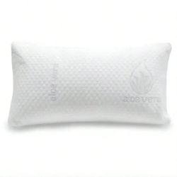 Almohada de Aloe Vera Relleno de Copos de Poliuretano, Suave, Transpirable, Higiénica y Ergonómica. Proporciona Confort y un Descanso Optimo.