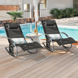 SoBuy OGS28x2 Tumbona 2 juegos de tumbona de jardín, bolsa, almohada, tumbona breezy para jardines, patios, playas