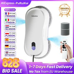 Robot inteligente para limpieza de ventanas PuRuiKai M8, supermini, automático, con doble pulverización, cuerpo súper pequeño, flexible, práctico, con succión súper fuerte.