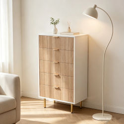 Anajqaqia Cómoda con 5 cajones, armario de cocina, aparador con tiradores y patas doradas, mueble de almacenamiento para sala de estar, dormitorio