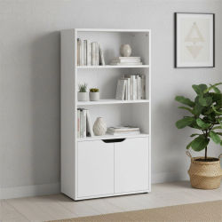 MOBLEKIT | Estanterías de Cubo Blanco Modulares de Madera con Diferentes Compartimentos y Opciones con Puertas, Librerías y Muebles de Almacenaje para Dormitorio, Cocina o Entrada