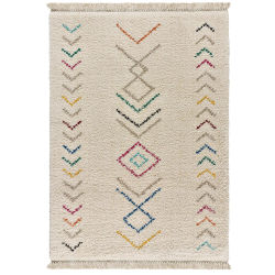 ATTICGO Alfombra de Interior Estilo Geométrico en Beige - Ziri 812 | 80X150, 120X170, 135X190, 160X230 cm