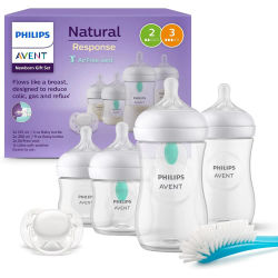 Philips Avent Natural Response Pack 4 Biberones Airfree, chupete, cepillo - SCD657/11